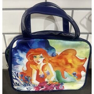 Disney Ariel Little‎ Mermaid Watercolor Zip Top Handle Makeup Cosmetic Bag